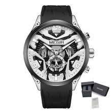 MEGIR Chronograph Luxury Men Quartz Military Watches Silicone Strap Waterproof Man Sport Wristwatch Date Clock Reloj Hombre 2222