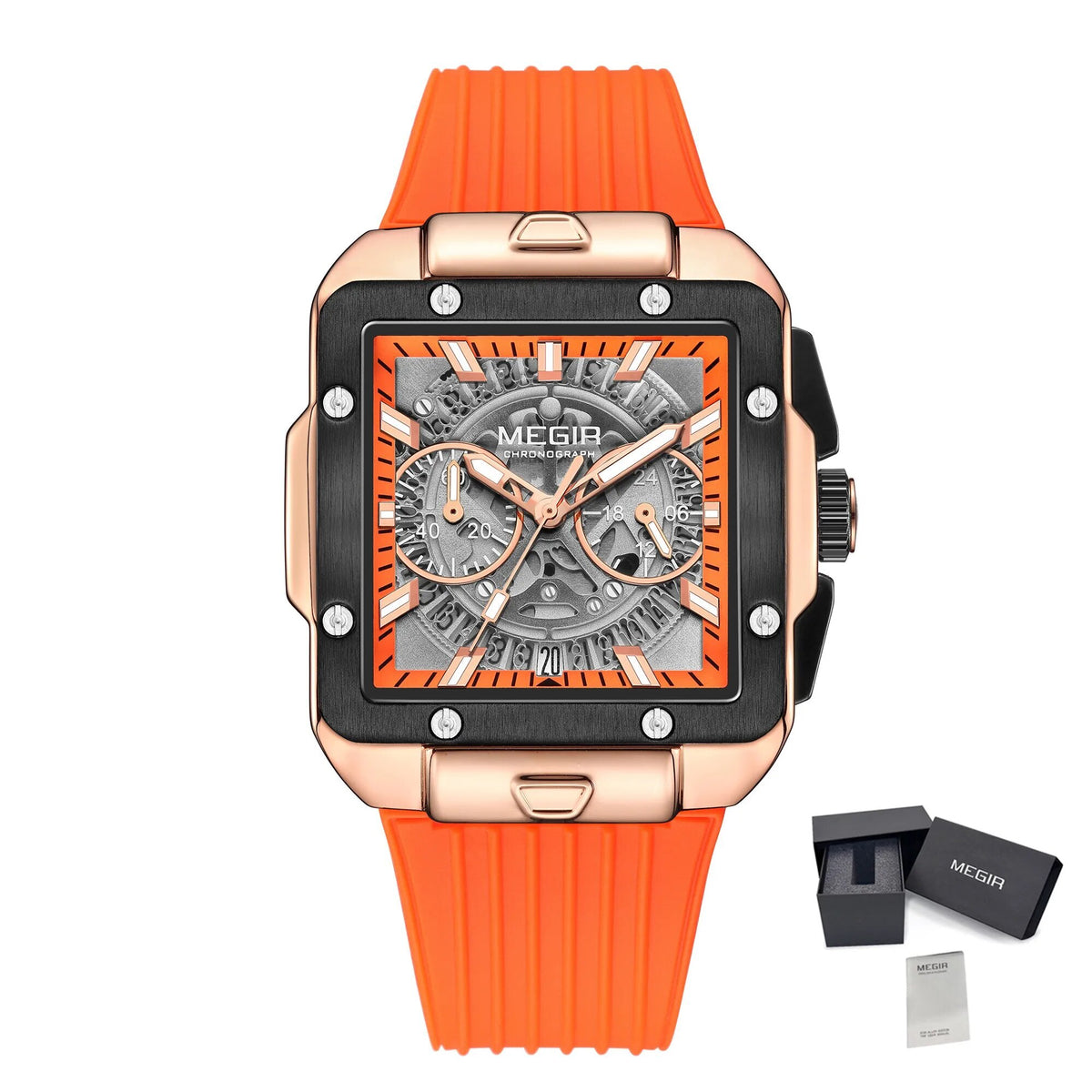 MEGIR Watch for Men Luxury Sport Quartz Wristwatch with Silicone Band Luminous Hands Date Male Chronograph Clock Reloj Hombre 2228