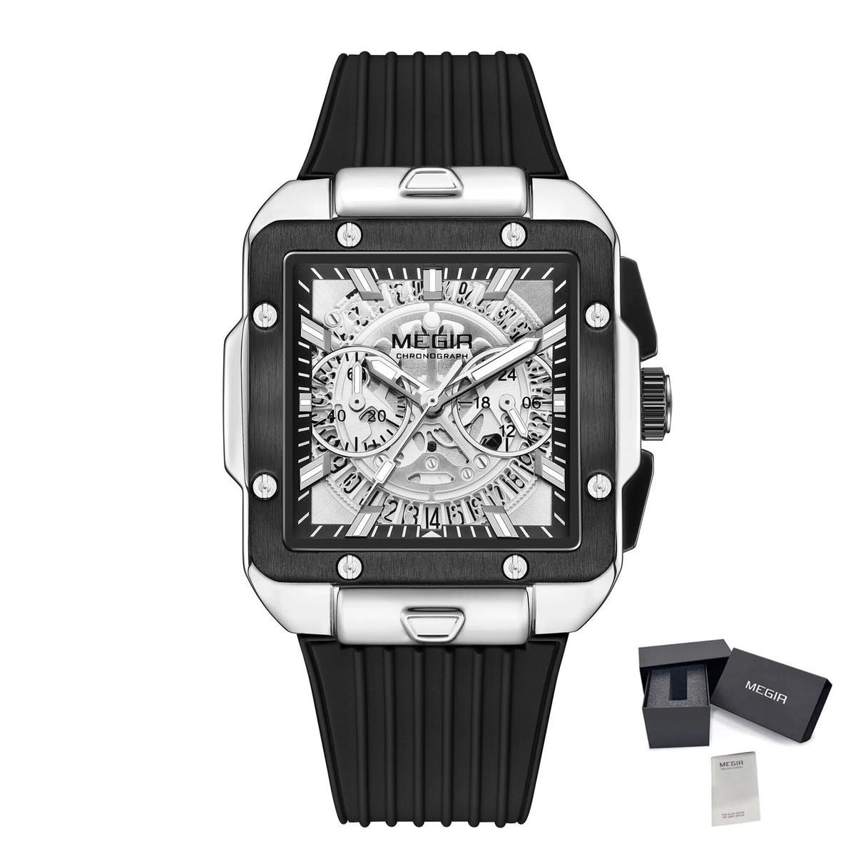 MEGIR Watch for Men Luxury Sport Quartz Wristwatch with Silicone Band Luminous Hands Date Male Chronograph Clock Reloj Hombre 2228
