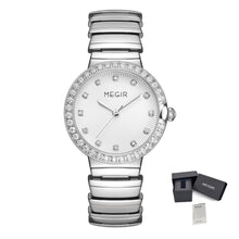 MEGIR Luxury Stainless Steel Strap Watches for Women Fashion Casual Quartz WristWatch Ladies Big Dial Dress Clock Reloj Hombre 7010