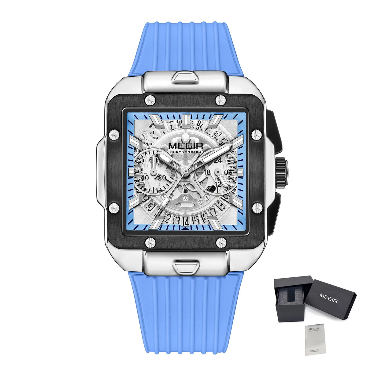 MEGIR Watch for Men Luxury Sport Quartz Wristwatch with Silicone Band Luminous Hands Date Male Chronograph Clock Reloj Hombre 2228