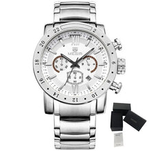 MEGIR Luxury Men's Business Watches Chronograph Waterproof Stainless Steel Quartz Watch Calendar Male Clock Reloj Hombre 3008