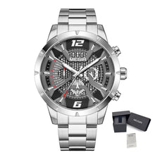 MEGIR Stainless Steel Bracelet Watch for Men Luxury Business Casual Quartz Wristwatch Date Clock Chronograph Big Dial Reloj Hombre 2221