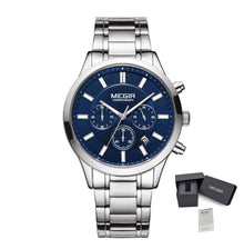 MEGIR Stainless Steel Waterproof Wrist Watches for Men Luminous Chronograph Business Quartz Men's Casual Clock Reloj Hombre 2150