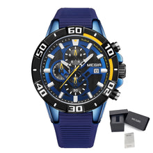 MEGIR Men Wristwatch Top Brand Luxury Silicone Strap Sport Watches Waterproof Luminous Quartz Clock Chronograph Reloj Hombre 2121