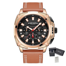 MEGIR Relogio Masculino Watches Men Fashion Leather Band Sports Military Watches Luxury Quartz Business Wristwatch Reloj Hombre 2128
