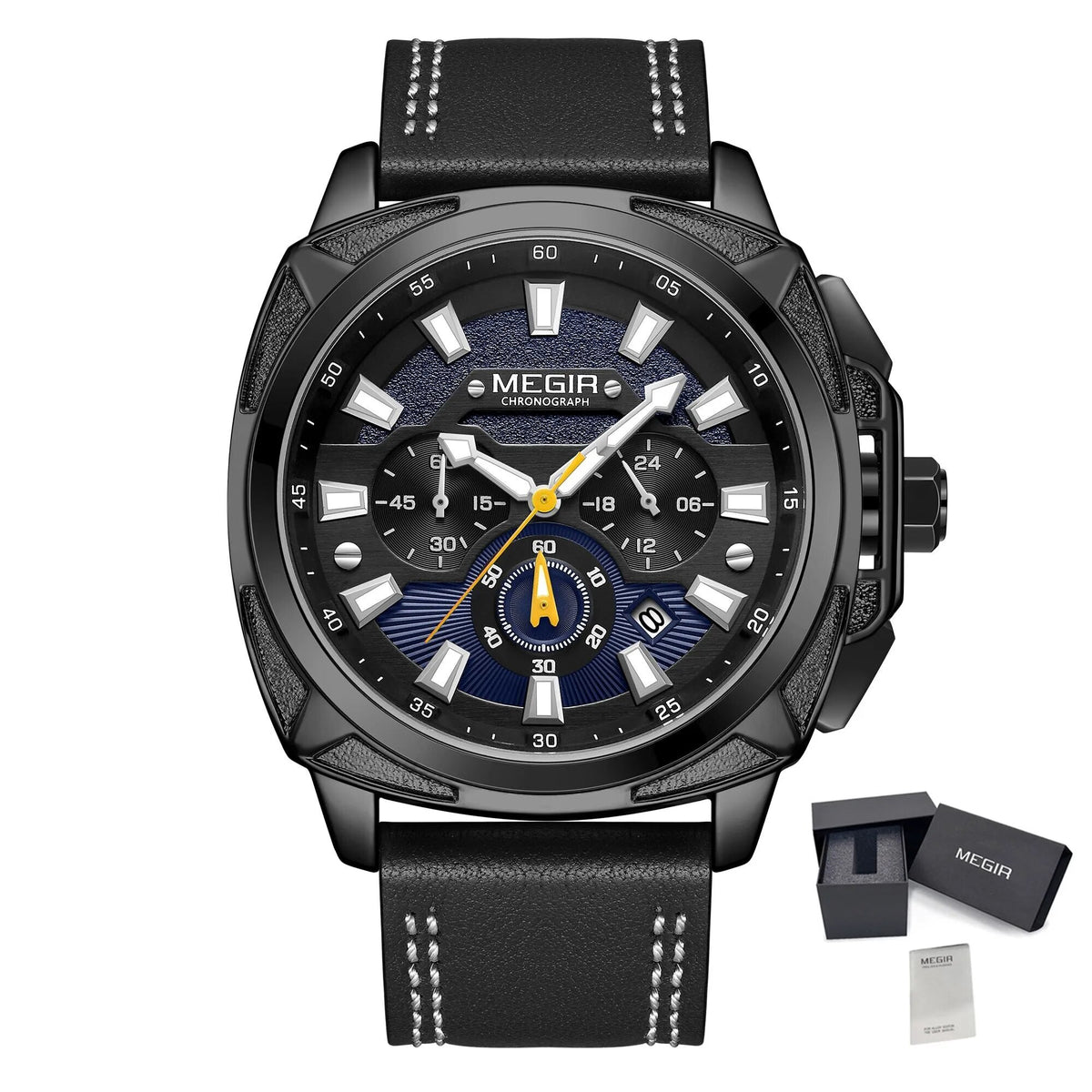 MEGIR Relogio Masculino Watches Men Fashion Leather Band Sports Military Watches Luxury Quartz Business Wristwatch Reloj Hombre 2128