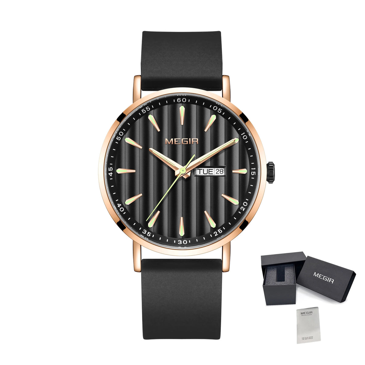 MEGIR Luxury Big Dial Mens Watch Fashion Quartz Casual Sport Wristwatch for Men Waterproof Week Date Display Clock Reloj Hombre 1081