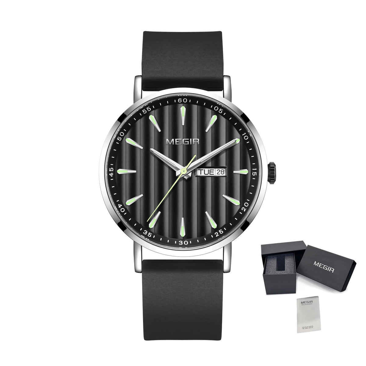 MEGIR Luxury Big Dial Mens Watch Fashion Quartz Casual Sport Wristwatch for Men Waterproof Week Date Display Clock Reloj Hombre 1081