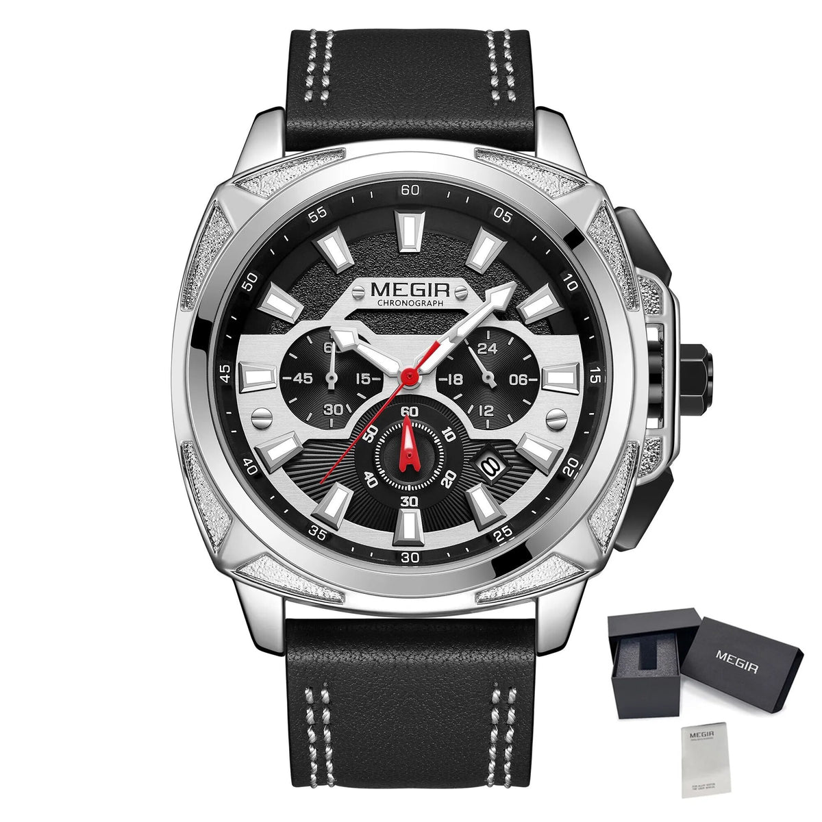 MEGIR Relogio Masculino Watches Men Fashion Leather Band Sports Military Watches Luxury Quartz Business Wristwatch Reloj Hombre 2128