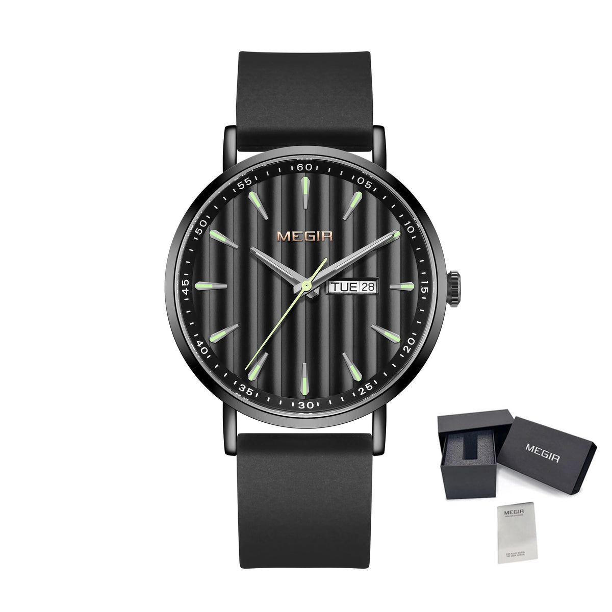 MEGIR Luxury Big Dial Mens Watch Fashion Quartz Casual Sport Wristwatch for Men Waterproof Week Date Display Clock Reloj Hombre 1081