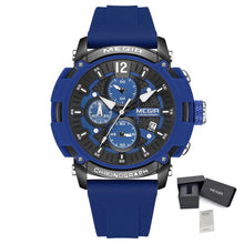 MEGIR Fashion Military Watch for Men Silicone Strap Sport Quartz Chronograph Waterproof Male Clock Wristwatch Reloj Hombre 2208