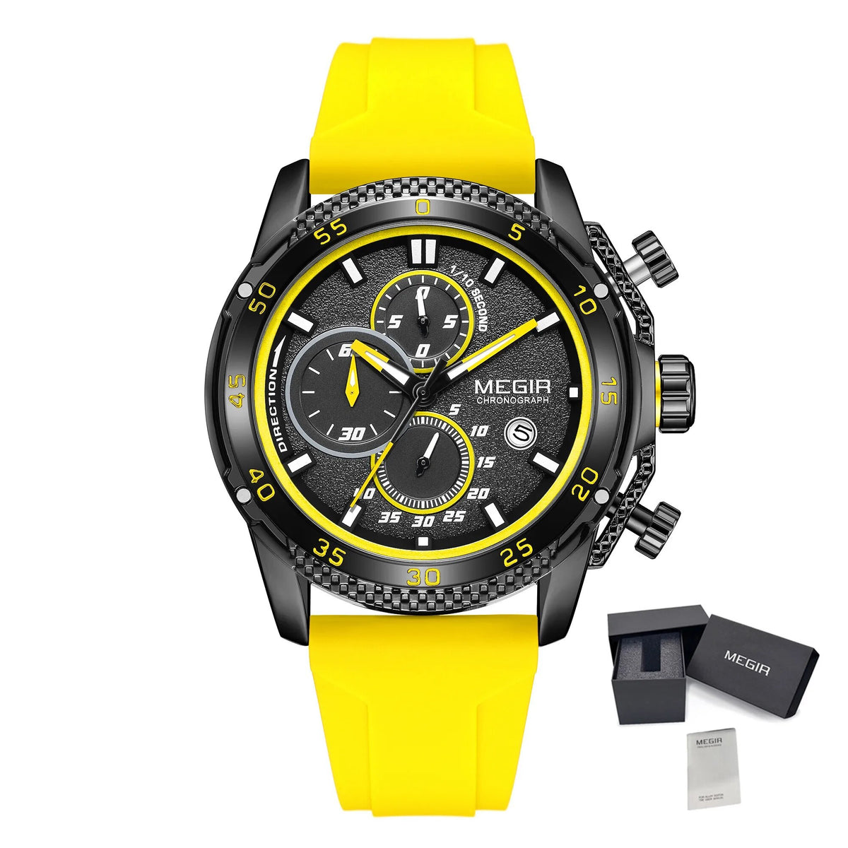 MEGIR Men's Watches Luxury Military Sport Wristwatches Waterproof Luminous Silicone Strap Quartz Chronograph Reloj Hombre 2211