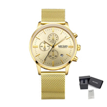 MEGIR Men's Quartz Watch Luxury Steel Mesh Bracelet Wristwatch Waterproof Business Casual Clock Date Chronograph Reloj Hombre 2011