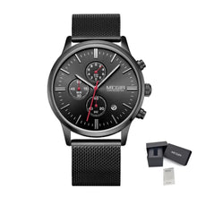 MEGIR Men's Quartz Watch Luxury Steel Mesh Bracelet Wristwatch Waterproof Business Casual Clock Date Chronograph Reloj Hombre 2011