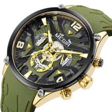 MEGIR Chronograph Luxury Men Quartz Military Watches Silicone Strap Waterproof Man Sport Wristwatch Date Clock Reloj Hombre 2222