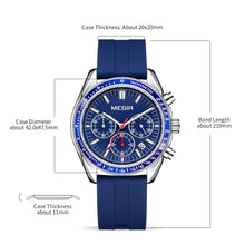 MEGIR Analog Quartz Wrist Watch Chronograph Luminous Business Sport Watches with Silicone Strap Calendar Man Clock Reloj Hombre 8105