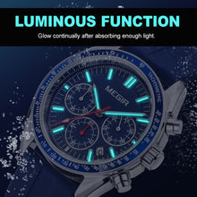 MEGIR Analog Quartz Wrist Watch Chronograph Luminous Business Sport Watches with Silicone Strap Calendar Man Clock Reloj Hombre 8105