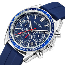 MEGIR Analog Quartz Wrist Watch Chronograph Luminous Business Sport Watches with Silicone Strap Calendar Man Clock Reloj Hombre 8105