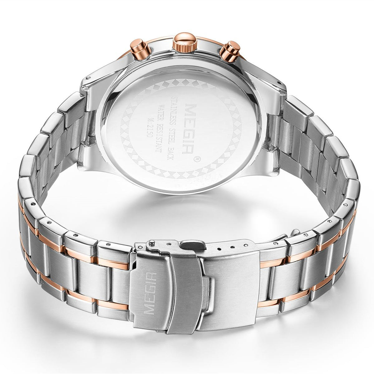 MEGIR Stainless Steel Waterproof Wrist Watches for Men Luminous Chronograph Business Quartz Men's Casual Clock Reloj Hombre 2150
