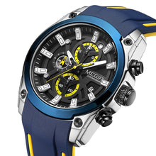 MEGIR Original Blue Sport Watches for Men Luxury Chronograph Man Military Quartz Wristwatch Clock Luminous Big Dial Reloj Hombre 2144