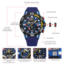 MEGIR Men Wristwatch Top Brand Luxury Silicone Strap Sport Watches Waterproof Luminous Quartz Clock Chronograph Reloj Hombre 2121