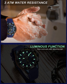 MEGIR Men Wristwatch Top Brand Luxury Silicone Strap Sport Watches Waterproof Luminous Quartz Clock Chronograph Reloj Hombre 2121