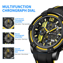 MEGIR Chronograph Mens Sport Watches with Silicone Band Big Dial Military Quartz Watch Men Clock Relogio Masculino Reloj Hombre 2097