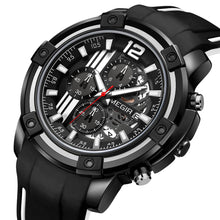 MEGIR Chronograph Mens Sport Watches with Silicone Band Big Dial Military Quartz Watch Men Clock Relogio Masculino Reloj Hombre 2097