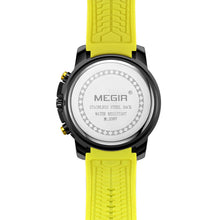 MEGIR Chronograph Mens Sport Watches with Silicone Band Big Dial Military Quartz Watch Men Clock Relogio Masculino Reloj Hombre 2097