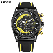 MEGIR Chronograph Sports Watch Men Silicone Military Watches Waterproof Date Clock Fashion Quartz Wristwatches Reloj Hombre 2051