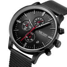MEGIR Men's Quartz Watch Luxury Steel Mesh Bracelet Wristwatch Waterproof Business Casual Clock Date Chronograph Reloj Hombre 2011