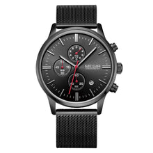 MEGIR Men's Quartz Watch Luxury Steel Mesh Bracelet Wristwatch Waterproof Business Casual Clock Date Chronograph Reloj Hombre 2011