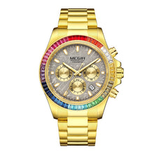 MEGIR Mens Watches Top Brand Luxury Business Wristwatches Stainless Steel Waterproof Date Quartz Chronograph Reloj Hombre 8410