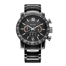 MEGIR Luxury Men's Business Watches Chronograph Waterproof Stainless Steel Quartz Watch Calendar Male Clock Reloj Hombre 3008