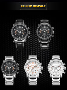 MEGIR Luxury Men's Business Watches Chronograph Waterproof Stainless Steel Quartz Watch Calendar Male Clock Reloj Hombre 3008