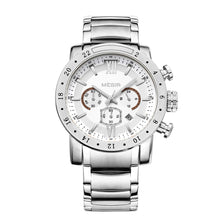 MEGIR Luxury Men's Business Watches Chronograph Waterproof Stainless Steel Quartz Watch Calendar Male Clock Reloj Hombre 3008