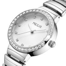 MEGIR Luxury Stainless Steel Strap Watches for Women Fashion Casual Quartz WristWatch Ladies Big Dial Dress Clock Reloj Hombre 7010