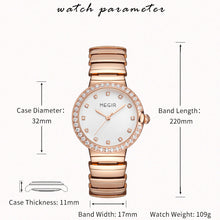 MEGIR Luxury Stainless Steel Strap Watches for Women Fashion Casual Quartz WristWatch Ladies Big Dial Dress Clock Reloj Hombre 7010