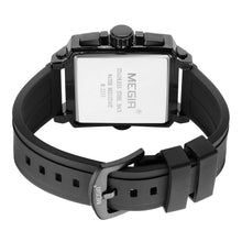 MEGIR Sport Watches for Men Waterproof Quartz Military Wristwatches Square Dial Male Chronograph Watch 24-hour Reloj Hombre 2233