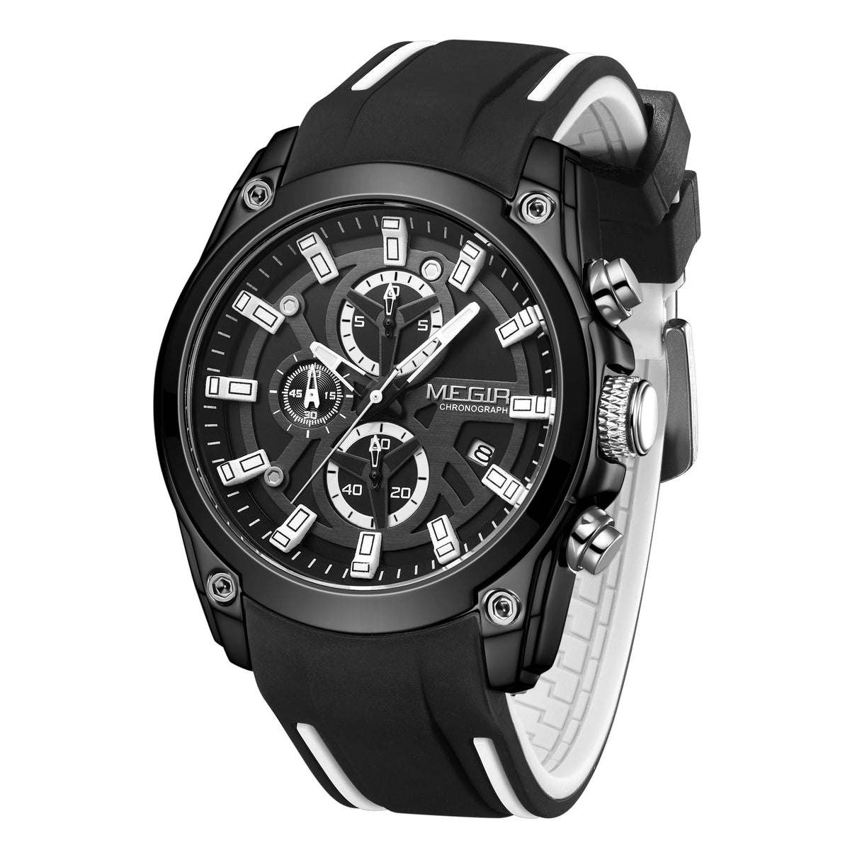 MEGIR Original Blue Sport Watches for Men Luxury Chronograph Man Military Quartz Wristwatch Clock Luminous Big Dial Reloj Hombre 2144
