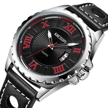MEGIR Sport Men Watch Top Brand Leather Quartz Watches Man Clock Time Fashion Military Wristwatches Calendar Reloj Hombre 1019
