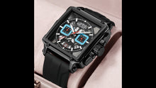 MEGIR Sport Watches for Men Waterproof Quartz Military Wristwatches Square Dial Male Chronograph Watch 24-hour Reloj Hombre 2233