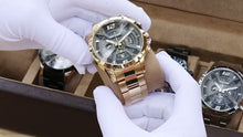 MEGIR Stainless Steel Bracelet Watch for Men Luxury Business Casual Quartz Wristwatch Date Clock Chronograph Big Dial Reloj Hombre 2221