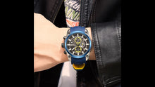 MEGIR Original Blue Sport Watches for Men Luxury Chronograph Man Military Quartz Wristwatch Clock Luminous Big Dial Reloj Hombre 2144
