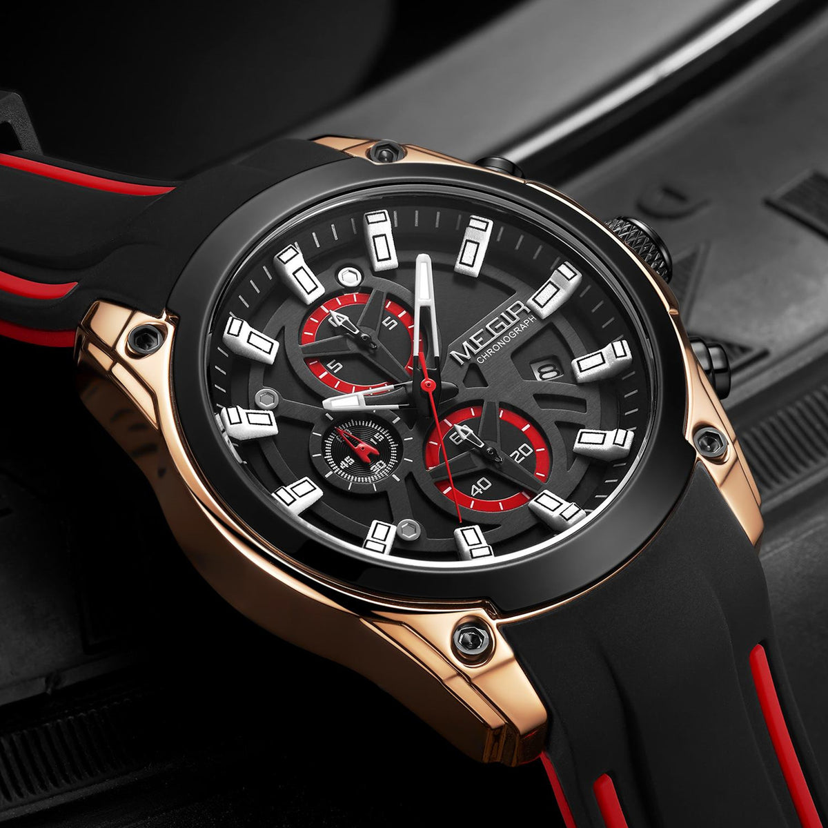 MEGIR Original Blue Sport Watches for Men Luxury Chronograph Man Military Quartz Wristwatch Clock Luminous Big Dial Reloj Hombre 2144
