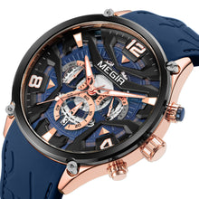 MEGIR Chronograph Luxury Men Quartz Military Watches Silicone Strap Waterproof Man Sport Wristwatch Date Clock Reloj Hombre 2222
