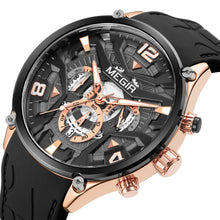 MEGIR Chronograph Luxury Men Quartz Military Watches Silicone Strap Waterproof Man Sport Wristwatch Date Clock Reloj Hombre 2222