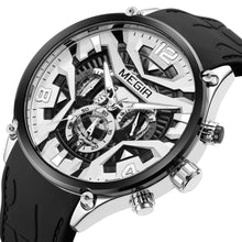 MEGIR Chronograph Luxury Men Quartz Military Watches Silicone Strap Waterproof Man Sport Wristwatch Date Clock Reloj Hombre 2222