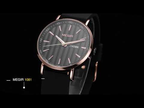 MEGIR Luxury Big Dial Mens Watch Fashion Quartz Casual Sport Wristwatch for Men Waterproof Week Date Display Clock Reloj Hombre 1081